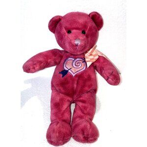 Valentines Day Gift Pink Teddy Bear Stuffed Plush 1999 Beanie Meyer Heart Arrow